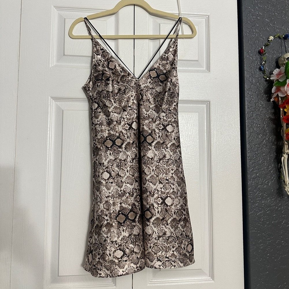 Snake print slip on dress / night gown